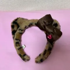 ユニバーサルスタジオジャパンハロ ーキティ ヒョウ柄カチューシャ（リ ボン付き）