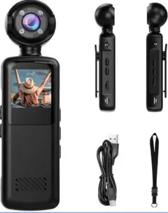 4Kアクションカメラ ウェアラブルカメラ Vlogビデオカメラ スマホ連携