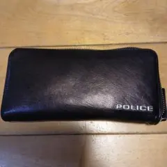 POLICE ラウンドファスナー 長財布 ブラックのサムネイル