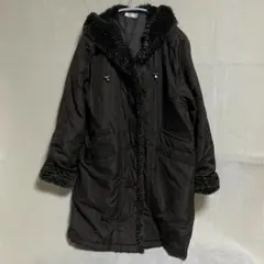 粋美人 Mサイズ ダークブラウン ファー付きモッズコート ちょっと難ありのお品