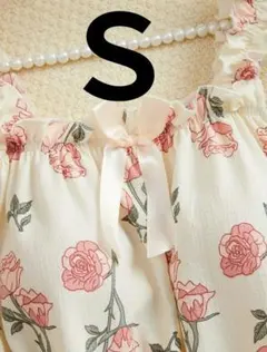 新品　バラ柄キャミワンピース S/M 5月1日迄！