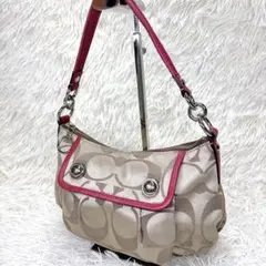 COACH シグネチャー ワンショルダー ショルダー　バッグ ピンク y2k