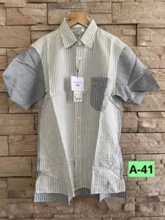 A41　UNIQLO JW ANDERSON ストライプ 半袖シャツ M 新品のサムネイル