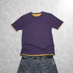 y2k purple layered henley tee grunge - メルカリ