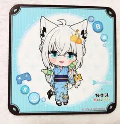 ホロライブ　白上フブキ　コースター　SD絵柄　極楽湯　楽スパ