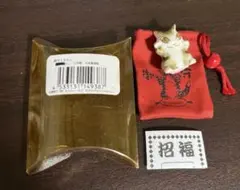 御守りダヤン　置物　お守り　わちふぃーるど　巾着付　ミニフィギュア　招き猫のサムネイル