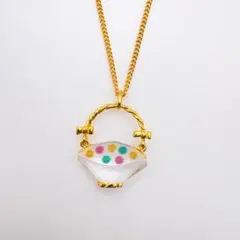 ツ*ネ様 【SWAROVSKI】ゴールド クリスタル バッグ ネックレス 52c