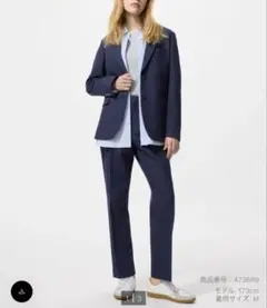 感動スリムパンツ・感動ジャケットセット Lネイビー