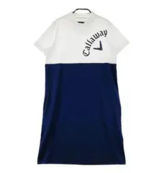 Callaway レディース ゴルフ ワンピース ホワイト×ネイビー LL