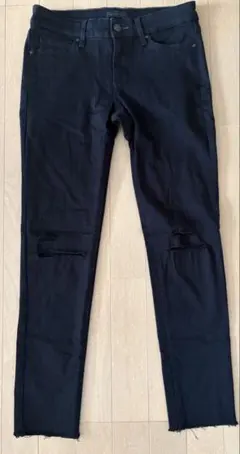 UNIQLOユニクロブラック スキニーデニムダメージ26(66cm)