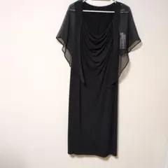 値下げしました！ブラックドレープワンピース パーティー 結婚式 定価29400円