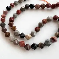 1連限り　天然石　オーシャン　ジャスパー　ラウンドカット　8mm　ビーズ