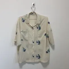 ❤️フクゾー FUKUZO 七分袖シャツサーフボード柄 M 綿100% 美品 