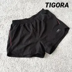 【TIGORA】陸上用ショートパンツ スポーツウェア S 黒 ピンク 通気性