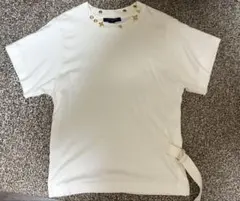 トリーバーチ ビジューTシャツ xs アイボリー - メルカリ