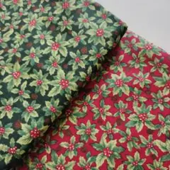 ★セール★ クリスマス ヒイラギ柄　 [約55cm×50cm]2点セット