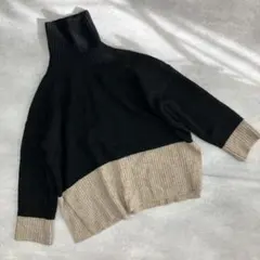 美品❣️205ゼロ カラバサ タートルニット 長袖 L 大きめ