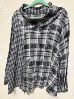 美品慈雨チェック 長袖チュニックのサムネイル
