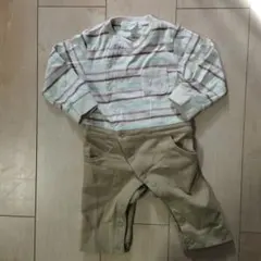 SHIPS BABY オーガニックコットンボーダー　ロンパース 70