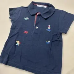 ファミちゃんTシャツ 青色 花柄襟 familiar - メルカリ