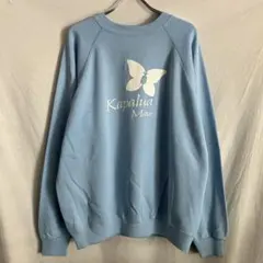 80s usa古着 usa製 アクリル混 スウェット ラグラン ライトブルー L
