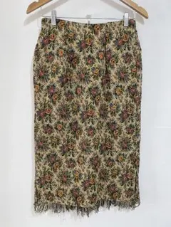 Riche glamour ゴブラン織り 膝下 タイトスカート レディース