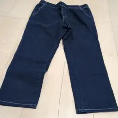 ③ダークブルー ストレートデニム ゴムウエスト