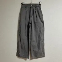 GU ジーユー ライトデニム ワイドパンツ グレー タック入り イージー