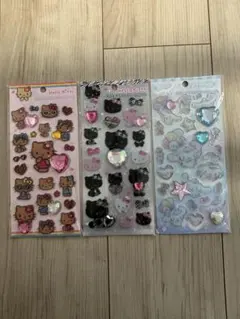キラキララインストーンシール 쿠로미 キティ 시나모롤 日焼けキティ