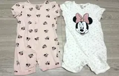 ミニーちゃん ロンパース 2枚セット 90