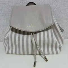 【新品未使用・正規品】Kate Spadeリュック ベージュ ストライプ ハワイ