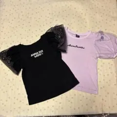 ANNA SUI MINI Tシャツ ♡120cm ブラック・ラベンダー