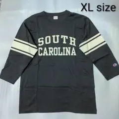 美品★チャンピオン七分袖フットボールTシャツ小さめXL黒 7分袖Championのサムネイル