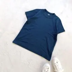 レディース　Tシャツ　UNIQLOU ユニクロ　ブルー　丸首　L