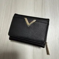 コンパクト財布 ミニ財布 コンパクトウォレット ブラック ゴールド