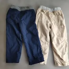 UNIQLO 裏フリース　100cm ネイビー ベージュ 長ズボン