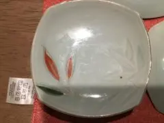 昭和レトロ葉模様の青い四角皿 11枚セット