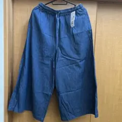 デニムブルー ガウチョパンツ LLサイズ
