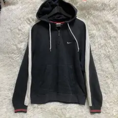 レア　90s NIKE 銀タグ　ナイキ ハーフジップ スウェットパーカー L 黒
