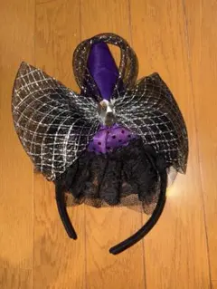 ハロウィン 魔女帽子 カチューシャ パープル