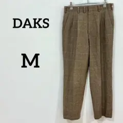 【DAKS】ウールスラックス チェック柄 テーパードパンツのサムネイル