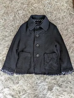 トリココムデギャルソン ウール縮絨ジャケット 裏地ドット ネイビー M