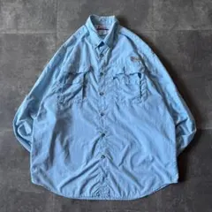 00s Columbia フィッシングシャツ PFG 水色 L A786のサムネイル