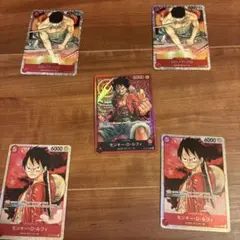 ワンピースカード ルフィ エース サボ コミパラ レッド 展示用 3枚