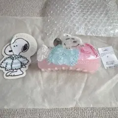 gelato pique スヌーピー　オリジナルアート バンスクリップ　ピンク