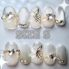 【現品限定】蝶 マグフレンチ ちゅるん 淡色 ネイルチップ