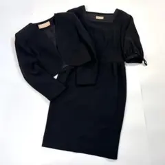 極美品 クロエ 東京イギン製 ブラックフォーマルスーツ　ワンピーススーツ 7号