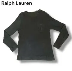 Ralph Lauren ネイビー　長袖カットソー　RL ポケット　リブ