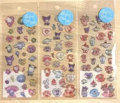 サンリオ シール ぷっくりキラキラ 3枚セット キラフチ樹脂盛りシール