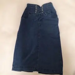 タイトスカート　編み上げ　ジーンズ